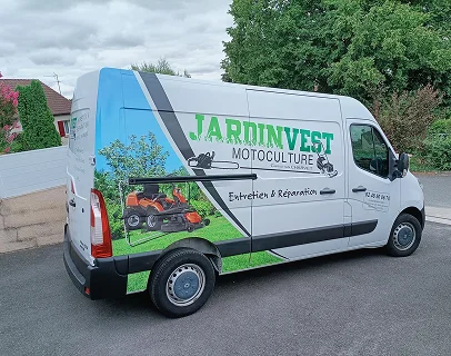 Covering véhicule utilitaire entreprise d'entretien et réparation de jardin et motoculture dans le Cher